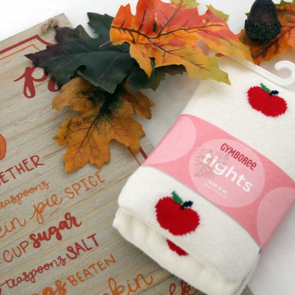 NWT Gymboree Harvest Apple Tights 8-10 - Picture 1 of 1